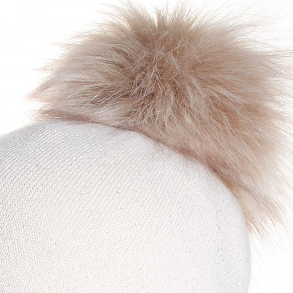 superbe pompon acrylique coloris beige