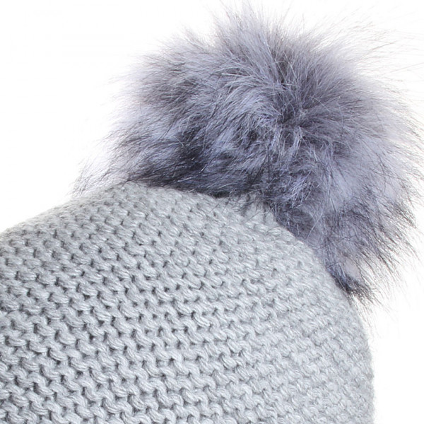 superbe pompon acrylique gris