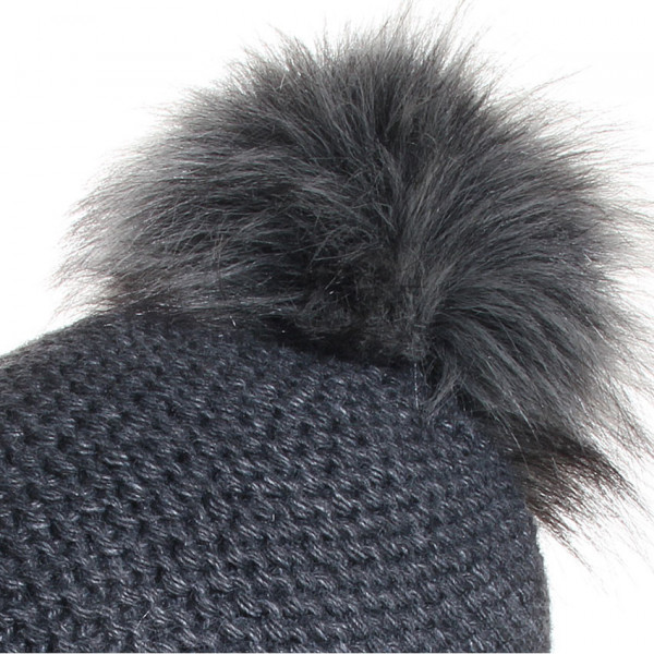 superbe pompon acrylique gris anthracite