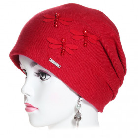 bonnet pincé trois plis rouge