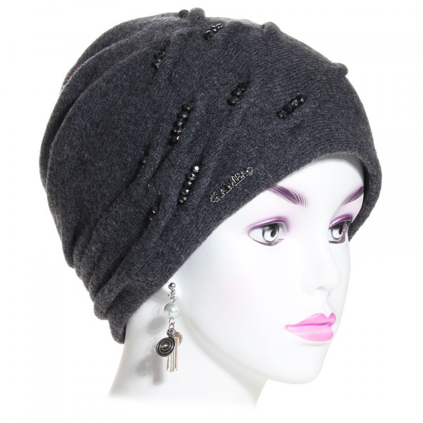 bonnet laine pincé gris anthracite