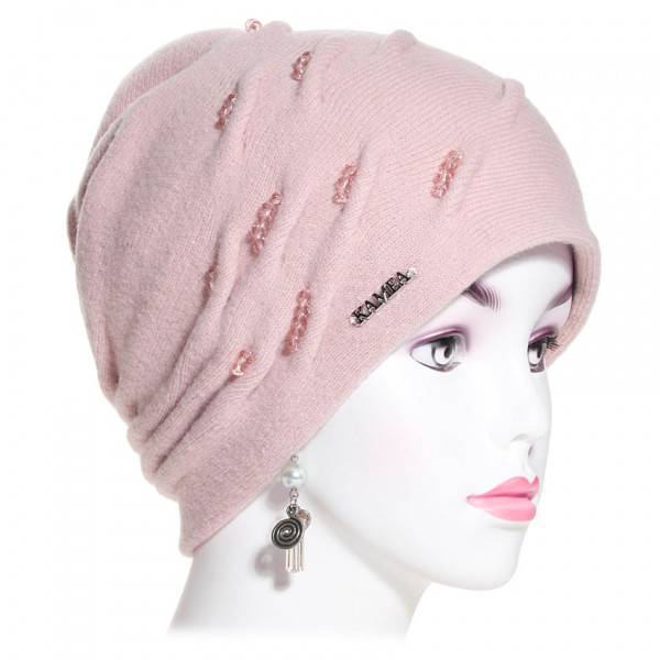 bonnet laine et perles rose bonnet laine et perles rose
