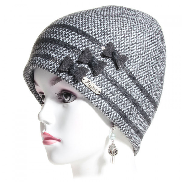 bonnet laine et alpaga gris
