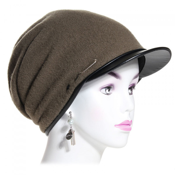 bonnet casquette laine kaki