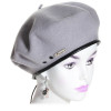 Béret gris 100% laine avec lacet de serrage