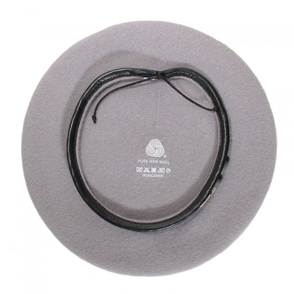 béret gris 100% laine