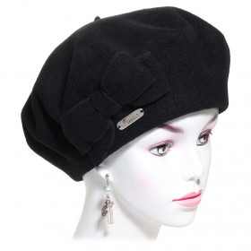 Béret noir 100% laine