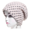 bonnet laine nid d'abeille rose