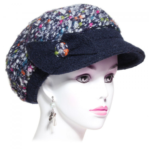 casquette gavroche laine bouclée marine