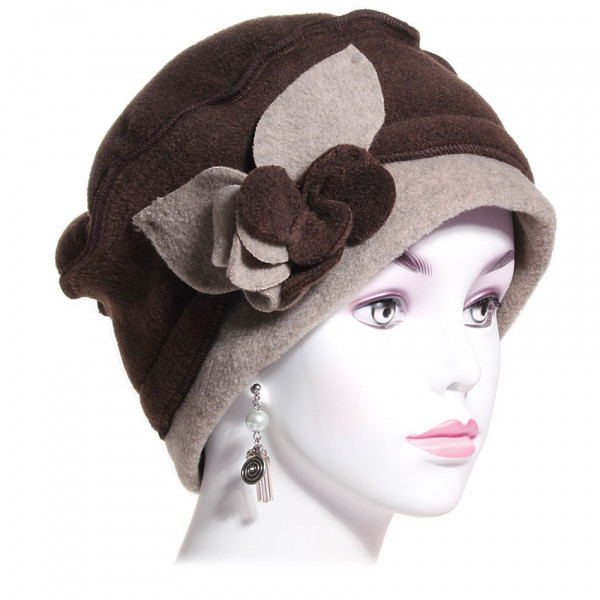 béret polaire imperméable marron et taupe