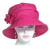 chapeau de pluie en lin framboise