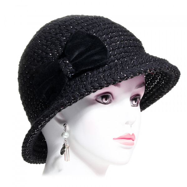 chapeau femme petit bord laine noir