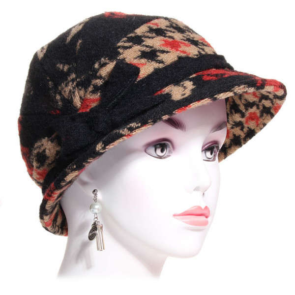 chapeau laine cloche 1900 imprimé