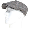casquette en laine grise à six pans