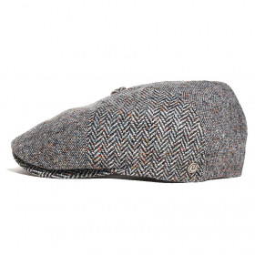 casquette en laine grise à six pans