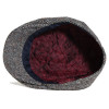 casquette en laine grise à six pans doublée polyester