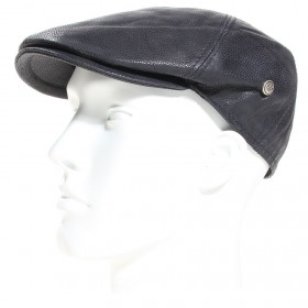 casquette en cuir noir marque M by Fléchet