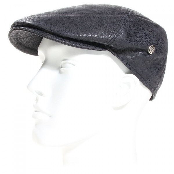 casquette en cuir noir marque M by Fléchet