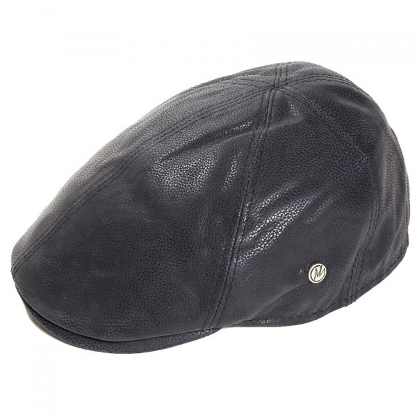 casquette en cuir noir marque M by Fléchet