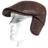 Casquette cuir marron et cache oreilles