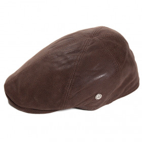 Casquette cuir marron et cache oreilles