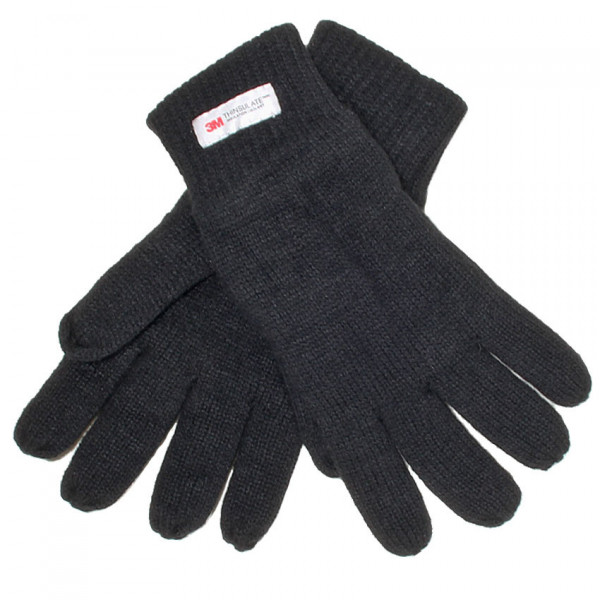 Gant acrylique noir doublé polaire thinsulate