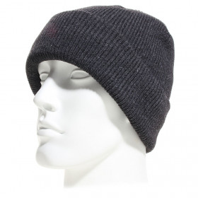 Bonnet à revers en maille fine doublé polaire couleur gris anthracite