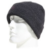 Bonnet à revers en maille fine doublé polaire couleur gris anthracite