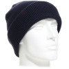 Bonnet à revers en maille fine doublé polaire couleur bleu marine