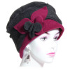 Chapeau polaire femme coloris anthracite et fushia