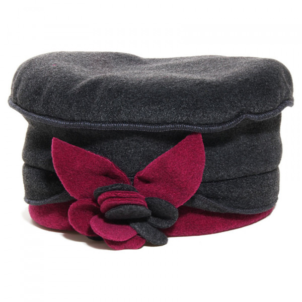 béret polaire imperméable gris et fushia