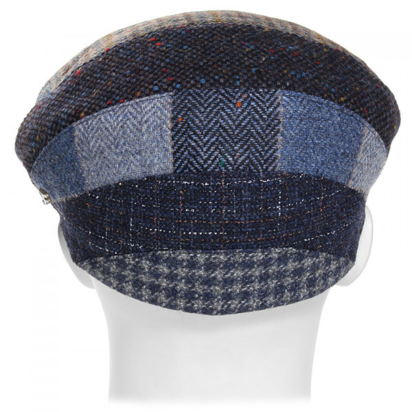 Casquette patchwork laine bleu