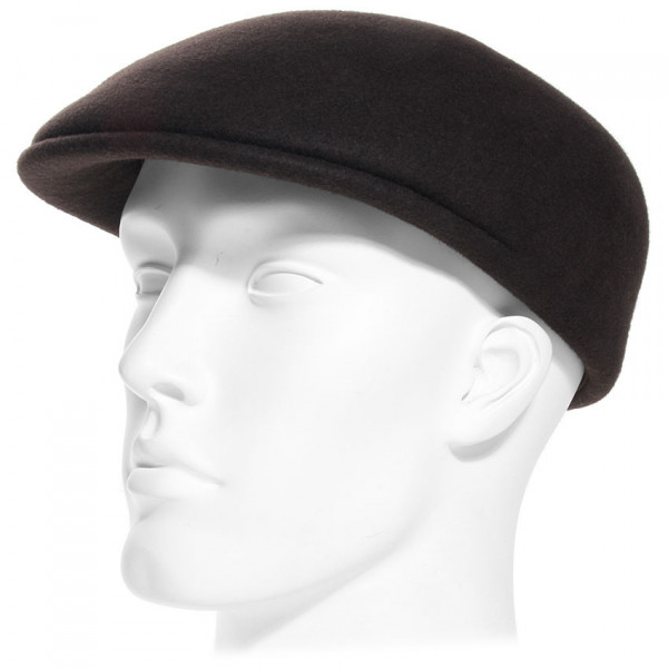 Casquette laine bombée marron