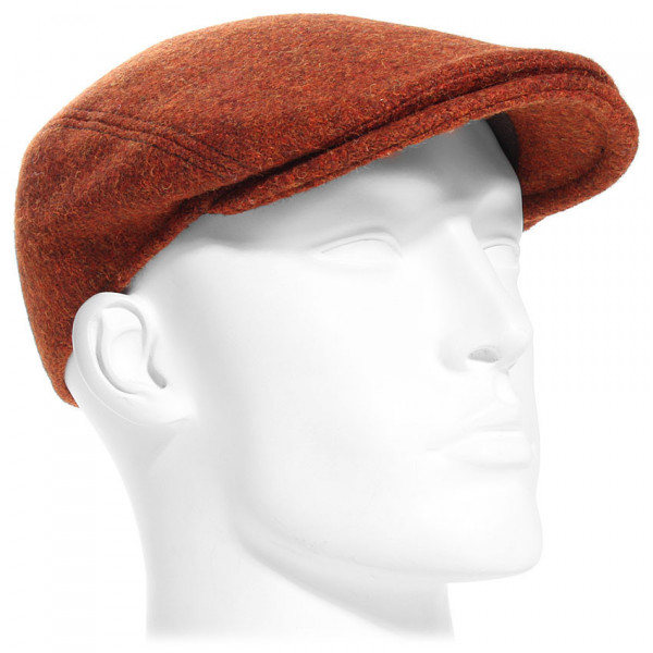 Casquette laine Harris Tweed coloris brique