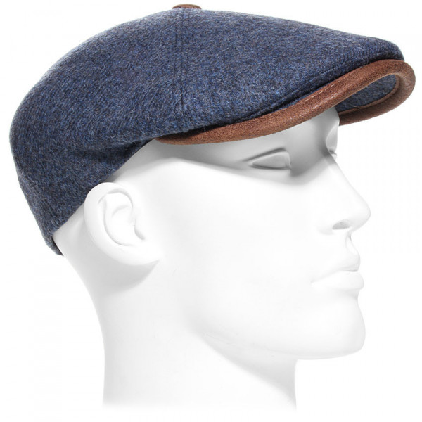 casquette laine vierge bleu jean