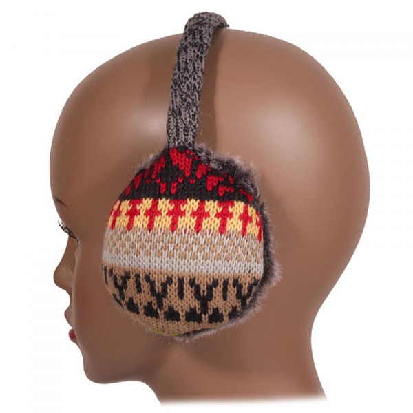 Cache oreilles tricot jacquard beige