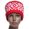 bandeau de ski en laine jacquard rouge