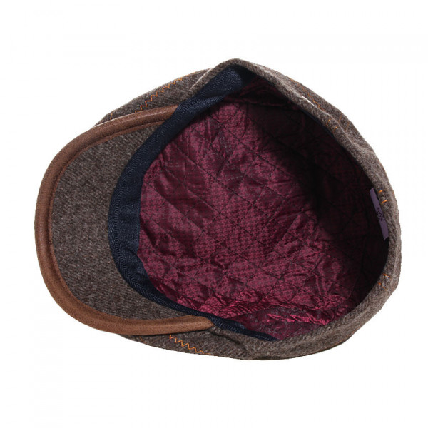casquette hiver en laine vierge coloris marron