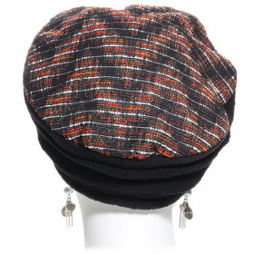 béret polaire waterproof orange et noir