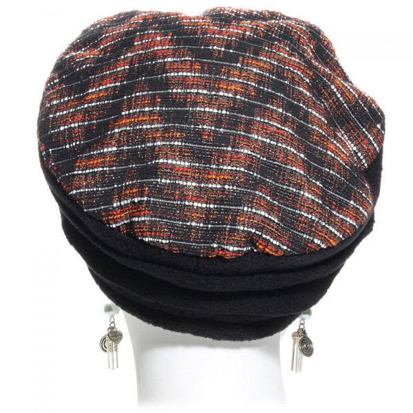 béret polaire waterproof orange et noir
