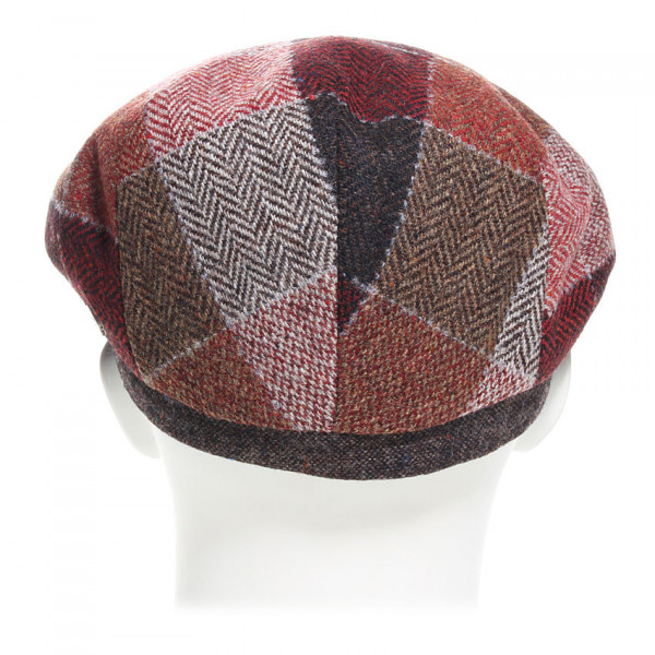 casquette plate laine vierge à carreaux