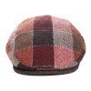 casquette plate laine vierge à carreaux