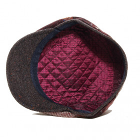casquette plate laine vierge à carreaux