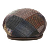 casquette patchwork laine vierge et imitation cuir