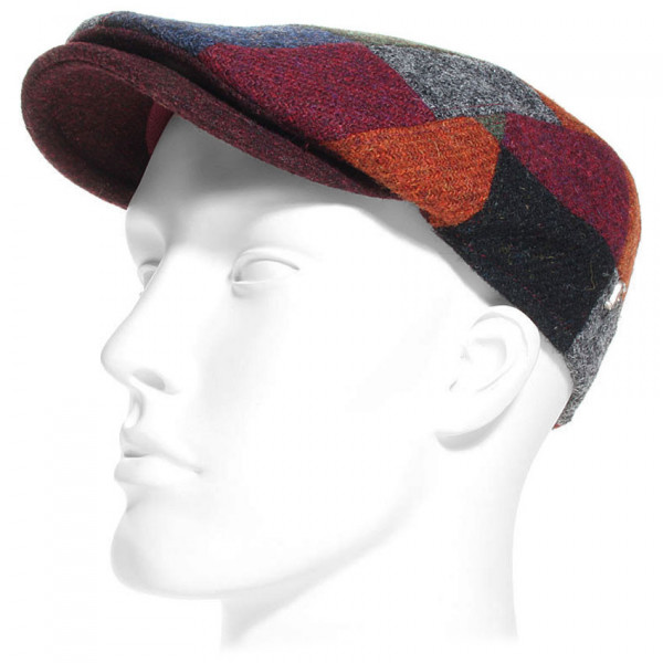 Casquette plate patchwork laine