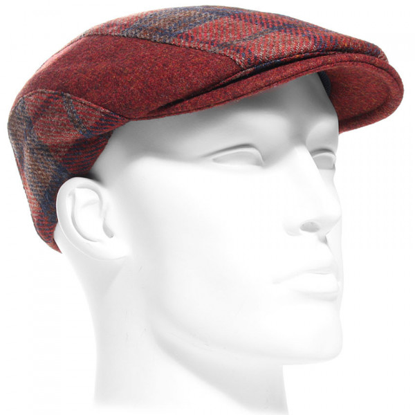 casquette laine vierge uni et carreaux