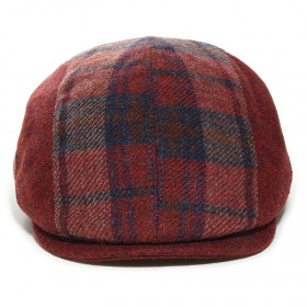 casquette laine vierge uni et carreaux