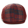 casquette laine vierge uni et carreaux