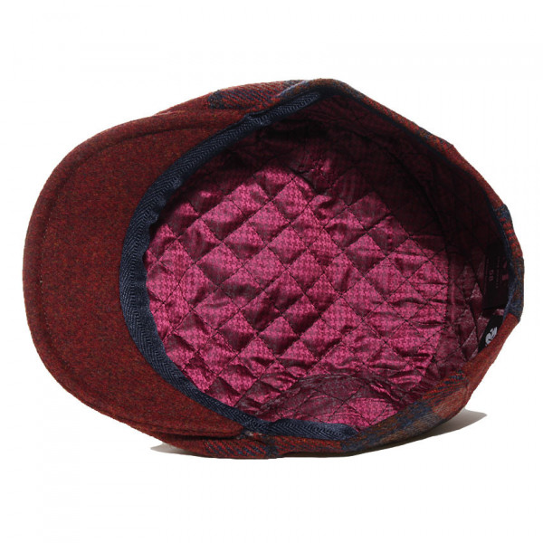 casquette laine vierge uni et carreaux
