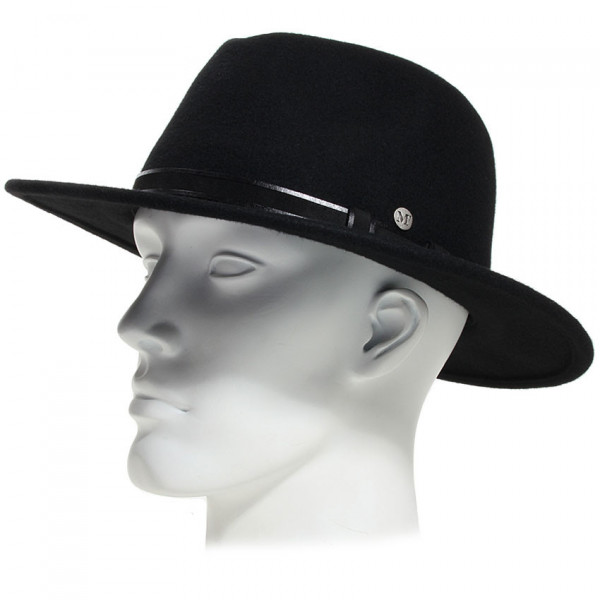 Chapeau feutre 100% laine coloris noir